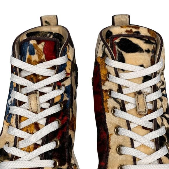 Christian Louboutin Bip Bip Orlato Velvet High Top Sneakers EU 36.5 US 6.5 - Picture 3 of 11